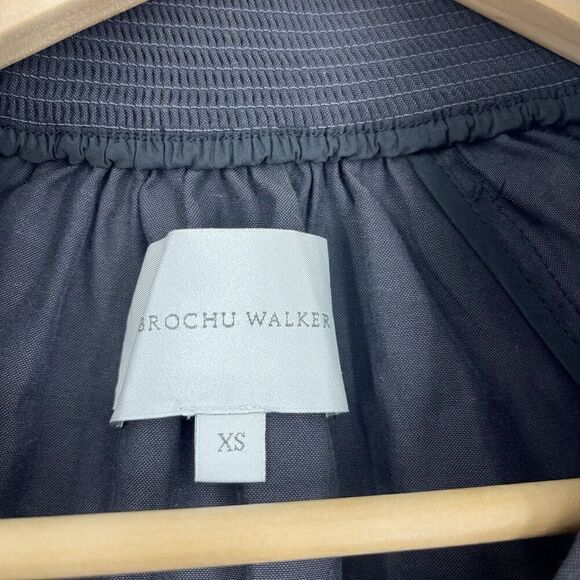 Brochu Walker Amaia Dress Size XS Womens Gray Shift Popover Smocked Pockets - Picture 5 of 10